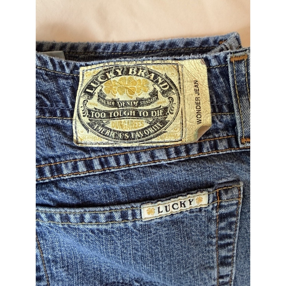 Vtg Lucky Brand Dungarees Jeans Womens 10/30 Bootcut USA Made 90s Y2K Denim Blue